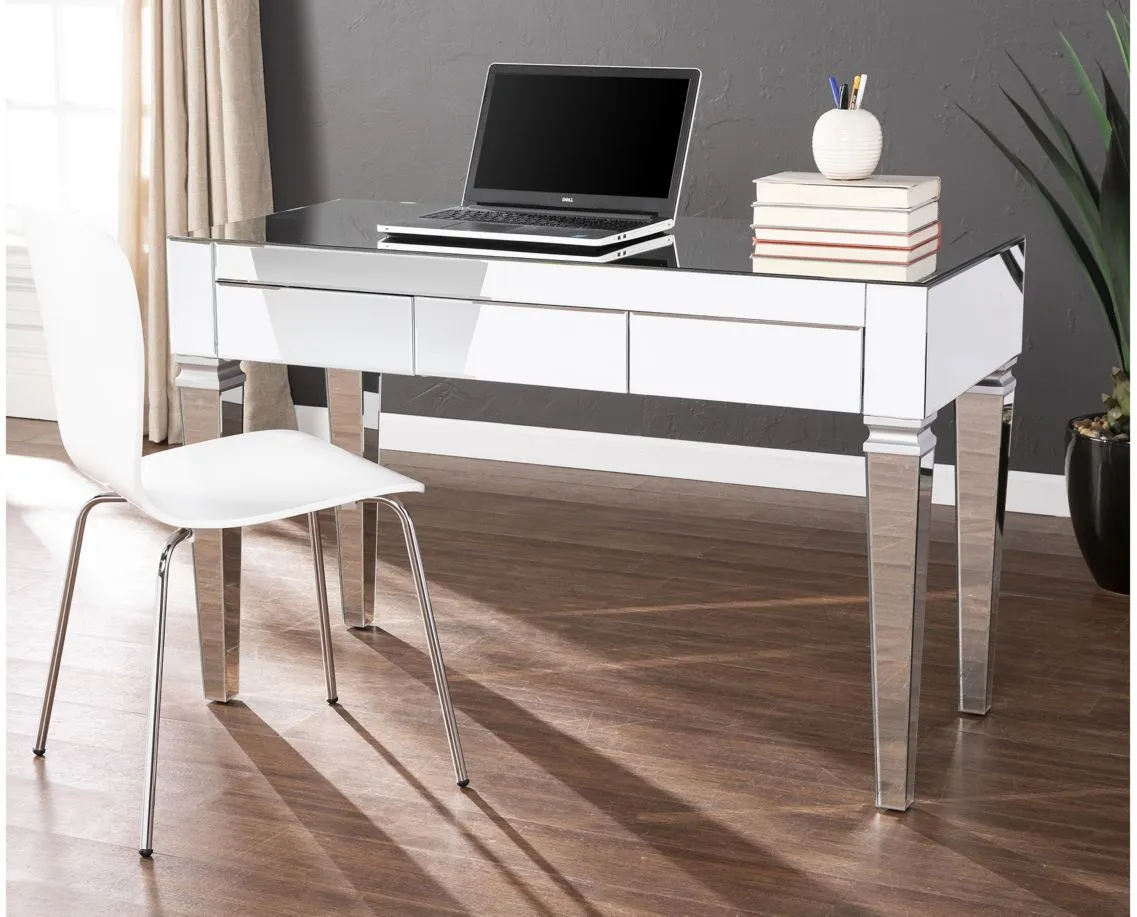 SEI Furniture Southall Mirrored Desk in Silver by SEI Furniture